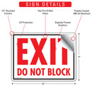 Exit - Do Not Block Sign (12" x 9")-2