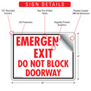Emergency Exit - Do Not Block Doorway Sign (12" x 9")-2