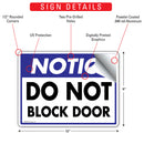 Notice - Do Not Block Door Sign (12" x 9")-2