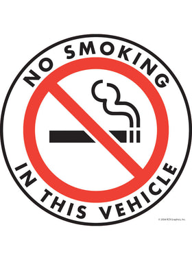 No Smoking in This Vehicle Vinyl Sticker