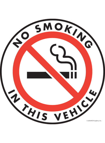 No Smoking in This Vehicle Vinyl Sticker