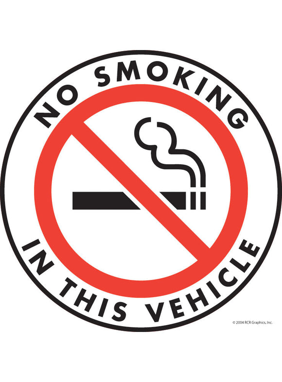 No Smoking in This Vehicle Vinyl Sticker