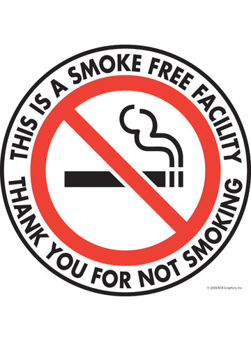 Smoke Free Facility Vinyl Sticker