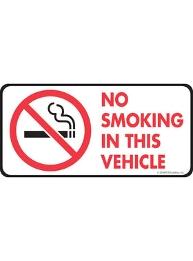 No Smoking in This Vehicle Sticker