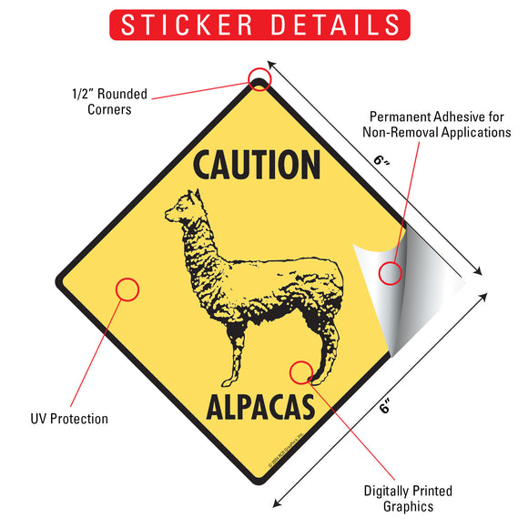 Caution Alpacas Signs or Sticker