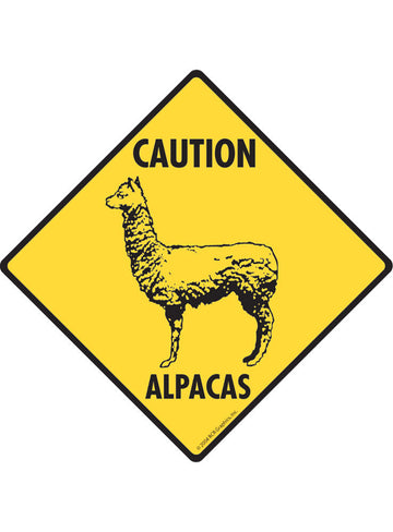 Caution Alpacas Sign or Sticker