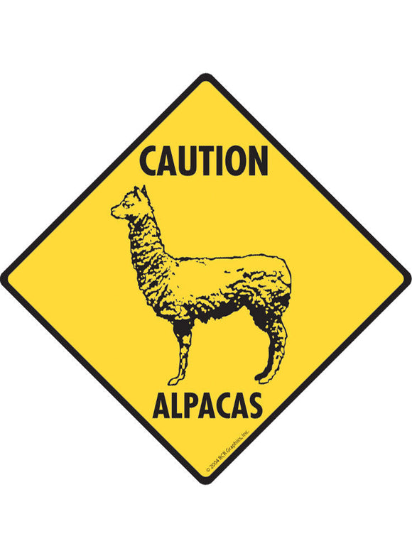 Caution Alpacas Sign or Sticker