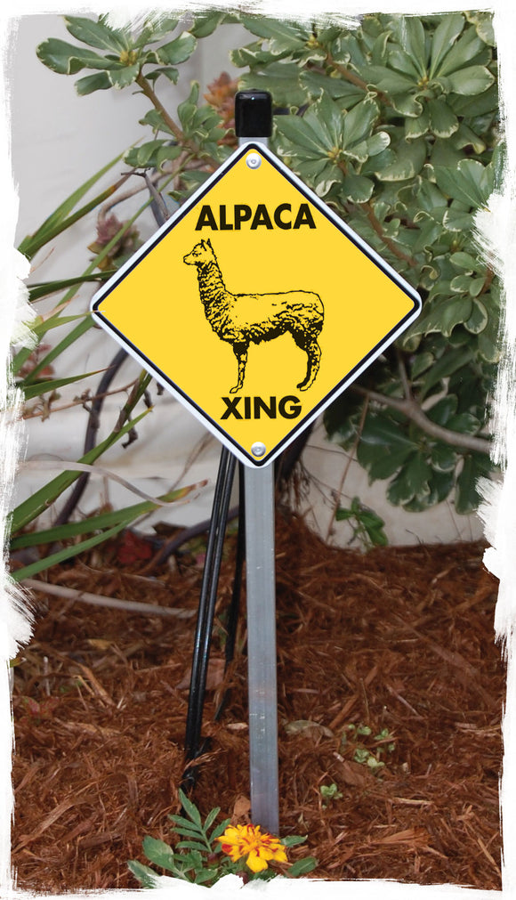 Alpaca Xing (Crossing) Animal Signs or Sticker