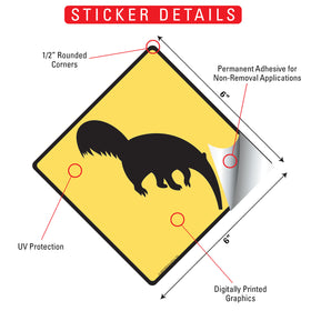 Warning! Anteater Signs or Sticker - 0