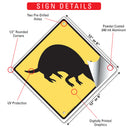 Warning! Armadillo Animal Signs or Sticker-3