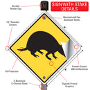 Warning! Armadillo Animal Signs or Sticker-4