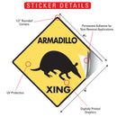Armadillo Xing (Crossing) Animal Signs or Sticker-2