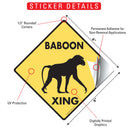 Baboon Xing (Crossing) Animal Signs or Sticker-2