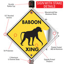 Baboon Xing (Crossing) Animal Signs or Sticker-4