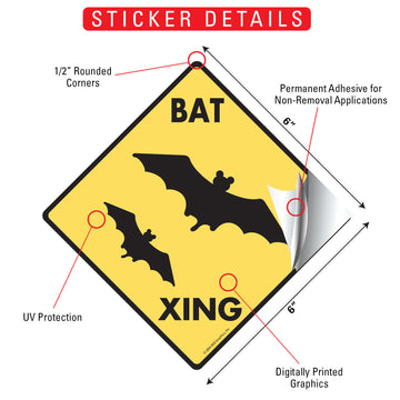 Bat Xing (Crossing) Animal Signs or Sticker - 0