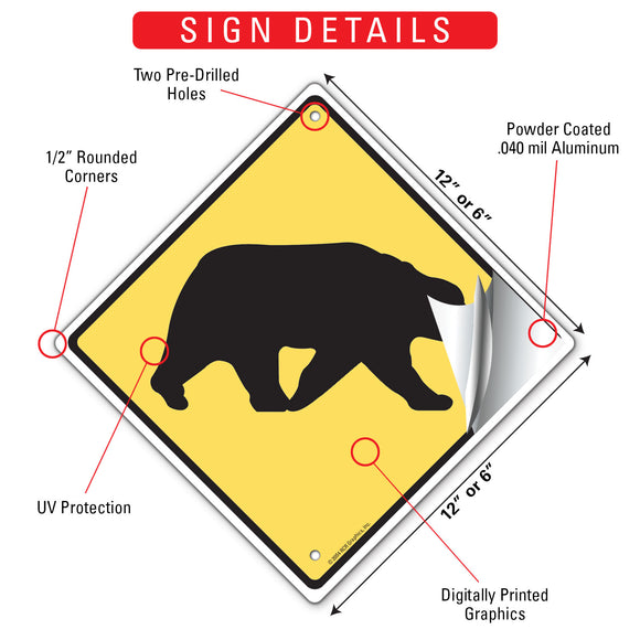 Warning! Bear Signs or Sticker