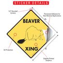 Beaver Xing (Crossing) Animal Signs or Sticker-4
