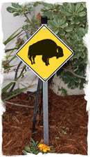 Warning Bison Animal Aluminum Sign or Vinyl Sticker - Weatherproof Novelty-5