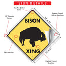 Bison Xing (Crossing) Animal Signs or Sticker-3