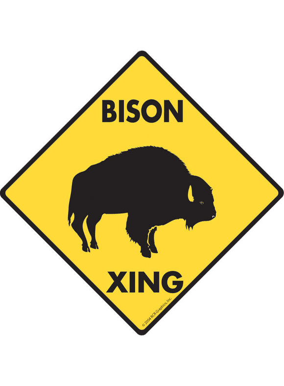 Bison Xing Sign or Sticker