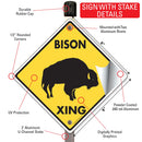 Bison Xing (Crossing) Animal Signs or Sticker-4