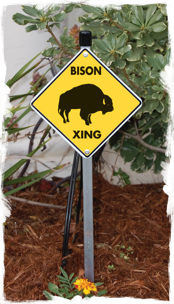 Bison Xing (Crossing) Animal Signs or Sticker