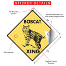 Bobcat Xing (Crossing) Animal Signs or Sticker-2