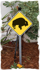 Warning Buffalo Animal Aluminum Sign or Vinyl Sticker - Weatherproof Novelty-5
