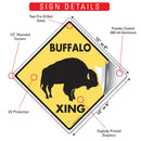 Buffalo Xing (Crossing) Animal Signs or Sticker-3