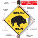 Buffalo Xing (Crossing) Animal Signs or Sticker-4