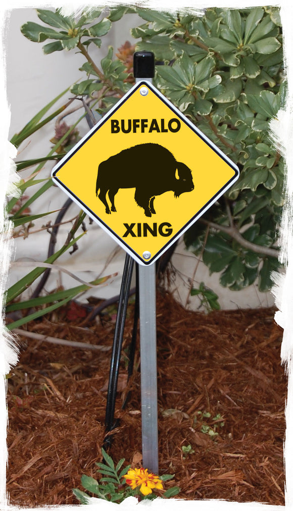 Buffalo Xing (Crossing) Animal Signs or Sticker