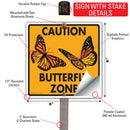 Caution - Butterfly Zone Sign or Stickers-4