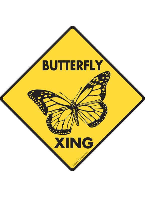 Butterfly Xing Sign or Sticker
