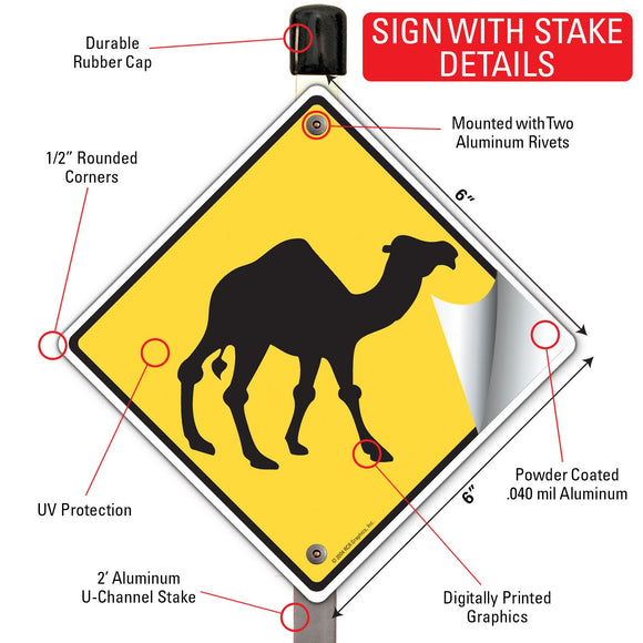 Warning! Camel Animal Signs or Sticker