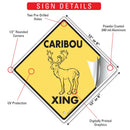Caribou Xing (Crossing) Animal Signs or Sticker-3