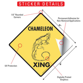 Chameleon Xing (Crossing) Reptile Signs or Sticker - 0