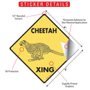 Cheetah Xing (Crossing) Animal Signs or Sticker-2