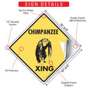 Chimpanzee Xing (Crossing) Animal Signs or Sticker-3