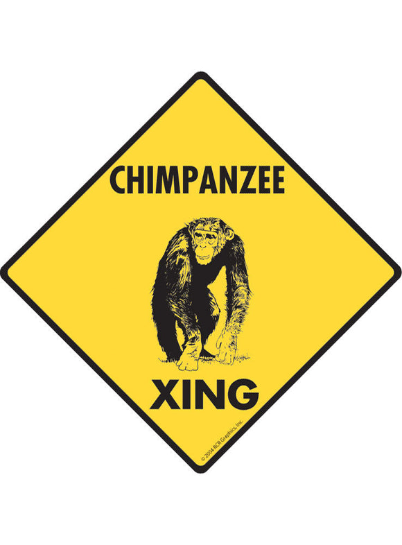 Chimpanzee Xing Sign or Sticker