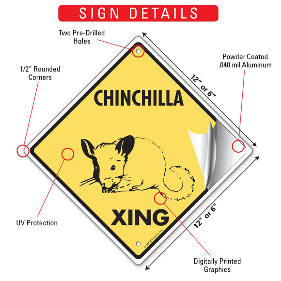 Chinchilla Xing (Crossing) Animal Signs or Sticker