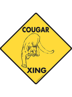 Cougar Xing Sign or Sticker