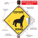 Coyote Xing (Crossing) Animal Signs or Sticker-4
