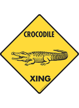 Crocodile Xing Sign or Sticker