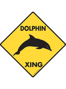 Dolphin Xing Sign or Sticker
