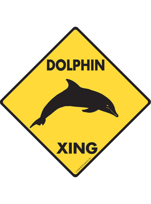 Dolphin Xing Sign or Sticker