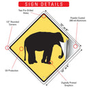 Warning! Elephant Animal Signs or Sticker-3