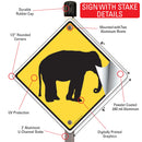 Warning! Elephant Animal Signs or Sticker-4