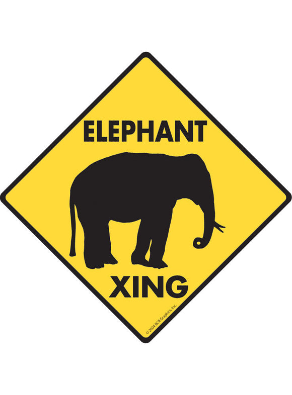 Elephant Xing Sign or Sticker