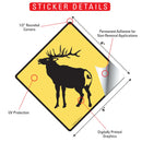 Warning! Elk Animal Signs or Sticker-2