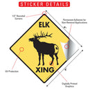 Elk Xing (Crossing) Animal Signs or Sticker-2